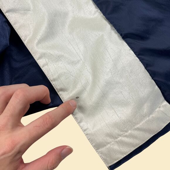 1980s British Mist poncho rain coat, size 6 dark blue vintage 80s rain jacket - Picture 4 of 10